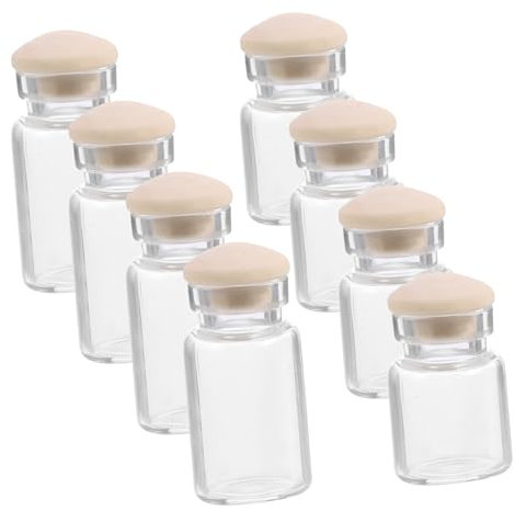SAFIGLE 8Pcs Miniature Glass Food Jars for Dollhouse, Mini Simulation Candy Bottles with Lids, Perfect for 1:12 Scale Dollhouse Accessories, Ideal for Pretend Play