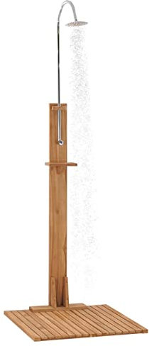 BaraSh Gartendusche 75x75x210 cm Massivholz Teak Gartendusche Aussendusche