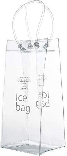 Transparent PVC Wine Bottle Insulated Cooler Bag With Handles Ice Pack Beverage Alcohol Carrier Tote Pouch