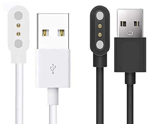 Blueshaweu Ladekabel Kompatibel mit K52 Smartwatch 1,39 zoll, Kabel Ladegerät Ladestaion für LEMFO K52 /LIGE K52 / SUNKTA K52 1.39'' Smartwatch (schwarz+weiß)