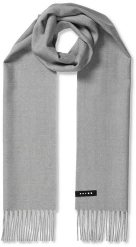FALKE Unisex Winter-Schal Basic Woven With Fringes U Sc Wolle schnelltrocknend warm 1 Stück, Grau Light Grey 3400, ONESIZE