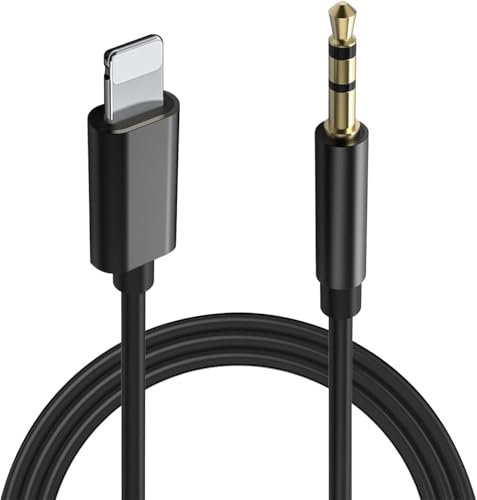 LBSC Aux Cable for iPhone, Headphone Jack Adapter Male Stereo Audio Cable Compatible for iPhone 14/13/12/11/XR/X/8/7 (Black)