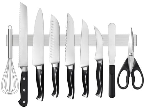 SMART&COOL Magnetic Knife Holder for Wall - 45CM (17.7 Inch) Stainless Steel Magnetic Knife Strip Rack with Extra Strong Magnet for Knives, Kitchen Utensils and Tools