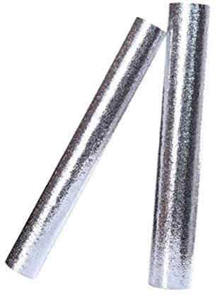Angoily Küchenaufkleber Ölaufkleber Aluminiumfolie Hitzebeständig Leicht Zu Reinigen Farbe Silber 40 Cm X 2 M Körnung