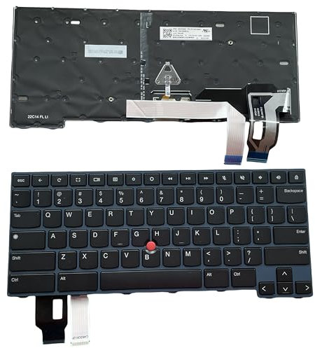 New Keyboard US Layout for Lenovo ThinkPad C14 1st Gen1 Chromebook 21C9 5N21E09441 SG-B1500-XUA C14_Chrome SN3105B Blue Frame Black keycap with Pointing Stick Laptop Keyboard