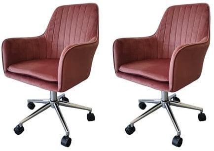 HTI living Drehstuhl 2er Set Ashley Mauve Bürostuhl Drehstuhl 360° drehbar, Stufenlos höhenverstellbar