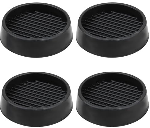 KALIONE Lot de 4 patins de meubles antidérapants en caoutchouc - Pieds de meubles antidérapants - Butoirs de lit - Protection des pieds de table et de chaise (5 x 5 cm, Noir, Ronde, Caoutchouc)