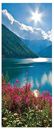 Trompe l'oeil Adesivi per Porte Carta Parati Porta Sticker Murale Poster Adesivi per Porte Interne Autoadesiva Impermeabile Fotomurali Wallpaper Decorazione 95x215 cm Paesaggio Naturale