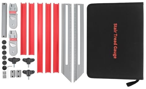 Stair Tread Template Tool, Aluminum Alloy stair tread gauge High Accuracy Clear Marking Stair Tread Gauge Measuring Tool Jig for Handrail Windowsill Shelf