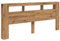 vidaXL LED-Kopfteil Artisan-Eiche 220x18,5x103,5 cm Holzwerkstoff, Kopfteil, Kopfteil Bett, Kopfteil mit Ablagen, Bettkopfteil, Kopfteil mit Stauraum