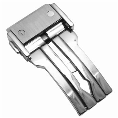 TVKSIPAR 20mm 22mm Edelstahl Uhr Schnalle Fit For Hublot Klassische Fit For Big Bang Silikon Leder Armband Verschluss Zubehör(Silver,20MM_NO LOGO)