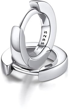 FaithHeart 925 Silber Ohrstecker 8mm Kleine Huggie Creolen Ohrringe für Damen Mädchen Knorpel Kreolen Klappcreolen Silberohrringe Herren Ohrpiercing Helix Piercings Silberschmuck
