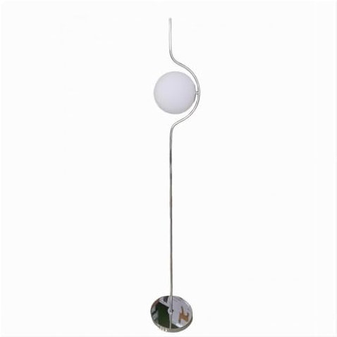 OISE ART STORE Trade Shop - Lampadaire argenté avec boule en verre blanc Lampadaire E27 Design moderne 33900 -