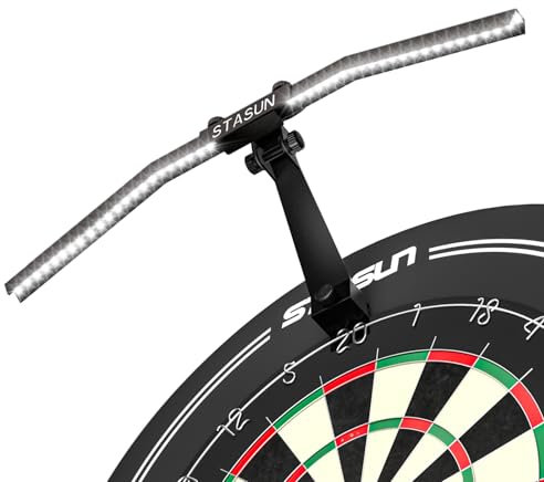 STASUN LED Dartscheibe Beleuchtung,Faltbares TOR120 Dart Licht für das Gesamte Board,Professionelles Dart Zubehör mit Einstellbarem Winkel und Helligkeit, Keine Seitenblendung