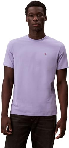 Calvin Klein Herren T-Shirt Kurzarm Classic Monogram Tee mit Rundhalsausschnitt, Violett (Daybreak), L