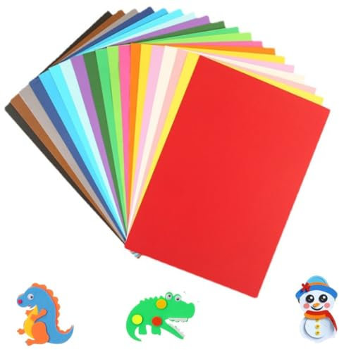 FTXanty Schaumstoffplatte Bunt 20 Pcs Moosgummi zum Basteln 300mm x 200mm x 1.8mm Flexible Eva Schaumstoffplatte für DIY Basteln Geburtstag Weihnachten