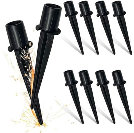 Cpolebev 10 Pack Metal Replacement Stakes for Solar Lights Outdoor,Solar Pathway Lights Spike Replacer, Outdoor Ground Stakes