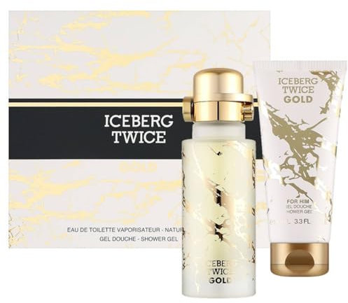 Iceberg Twice Gold Confezione Regalo Per Uomo Profumo Eau De Toilette Spray 125 Ml E Gel Doccia Idratante e Profumato 100 Ml