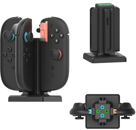 Motutech 4-in-1 Stazione di Ricarica per Nintendo Switch 2 per Joy-Con Caricatore Rapido per Joystick SN2