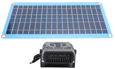 Eminchu Calentador de Coche para Vehículo, Calentador de Energía Solar de 30 W, de Panel Solar con Protección contra Sobrecalentamiento, Ideal para Coche, Gallinero, Casas para Mascotas e Invernaderos