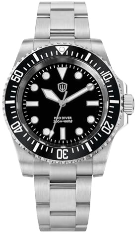 watchdives Professionelle Taucheruhr, WD1680Q V2 Japan VH31 Sweep Second Quarz Armbanduhr 40mm Saphirglas Uhr 200m wasserdichte Leuchtende Analoguhr