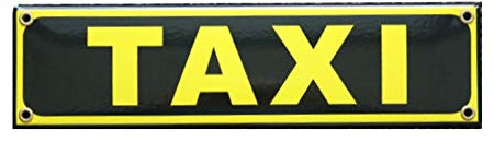 Taxi Emaille Schild Taxi 8 x 30 cm Emailschild.