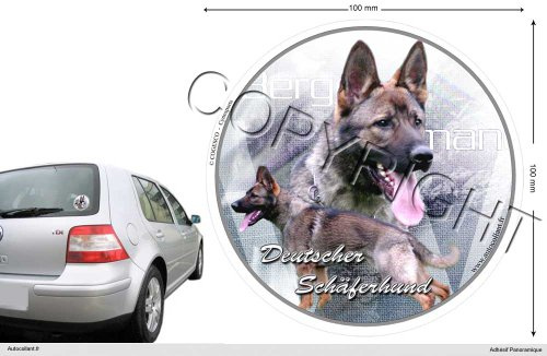 Pets-easy Circular Aufkleber Hund 10 cm Deutscher Schäferhund