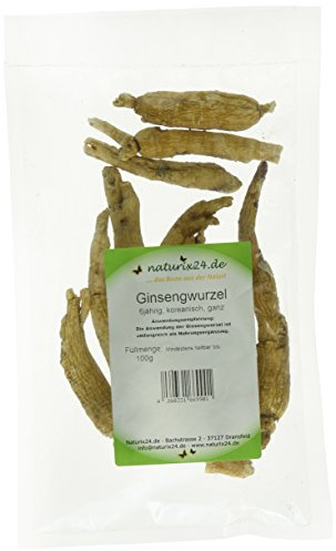 Naturix24 Ginseng, Ginsengwurzel weiß ganz – Beutel, 1er Pack (1 x 100 g)