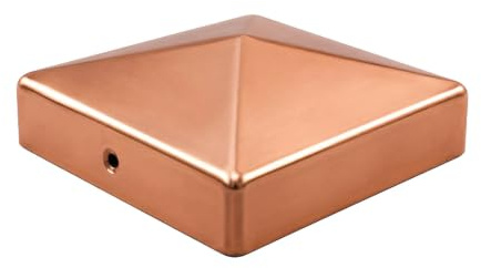 Baumarktplus Pfostenkappe Pyramide Kupfer 12x12 cm | Abdeckkappe für 12x12 cm Pfosten, Produktabmessung 121x121 mm