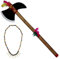 Spassprofi Tomahawk + Halskette mit Zähnen f. Kostüm Indianer Indianerschmuck