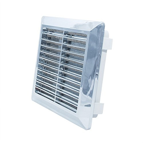 Chrome Air Vent Grille 175mm x 175mm with Fly Screen Ducting Ventilation Cover Wall Louvre Grid