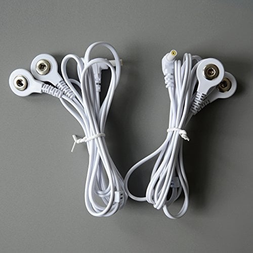 KONMED 1 Pair TENS Lead Wires Jack 2.35mm Snap 3.5mm Connection