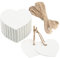 jijAcraft Herz Geschenkanhänger Valentinstag Anhänger Kraftpapier Etiketten, 100 Stück Tags und 20M Jute Schnur, für Hochzeit Geschenke Basteln Deco (Weiß)