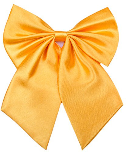 Damen Fliege Schleife Binder Schlips - 28~49 cm Länge Verstellbare Bowknot Krawatten (Gold-gelb)