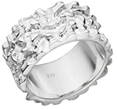 Silber Nuggetring 12 mm – (Sterling Silber 925), organisches Design
