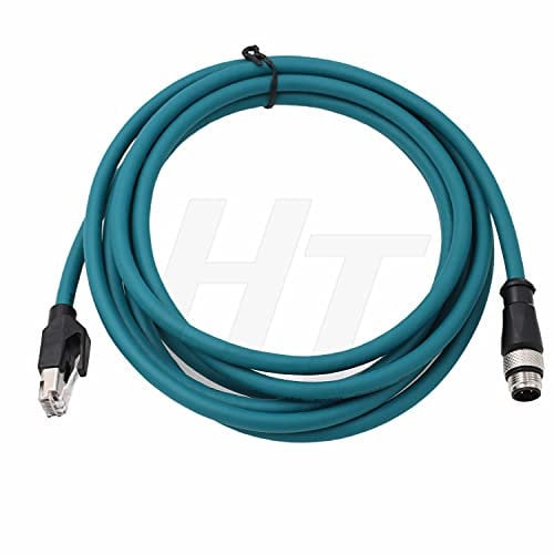 HangTon Ethernet Cable for Datalogic 410N 450, Keyence IV2 SR750 Barcode Scanner Reader Encoder Vision Sensor, M12 4 Pin D Coding to RJ45 Network Switches PC Router 5m