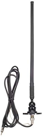 Rubber Antenna AM/FM for Car, RVs, Boat - 15 with 96 Cable, 180-degree Swivel Base