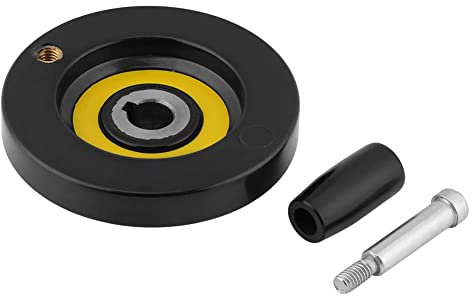 1 Unids Negro Torno Fresadora Rueda de Mano de Ondulación Trasera con Manija Giratoria(12 * 80mm)
