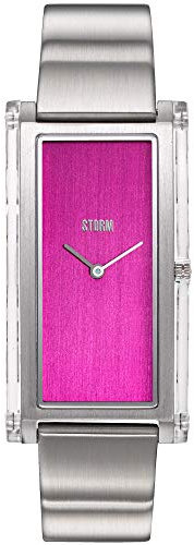 STORM London Plexia Purple, Damenuhr, Rechteckig, Edelstahlgehäuse, Mineralglas, 3 bar Wasserdicht, Analoguhr, 47450/P