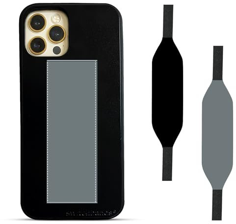 Switchbands iPhone 12 Pro Max Case - Loopy Strap Case with Finger Loop for 12 Pro Max 6.7” - Shockproof Wireless Charging Support Protective Case (Black)