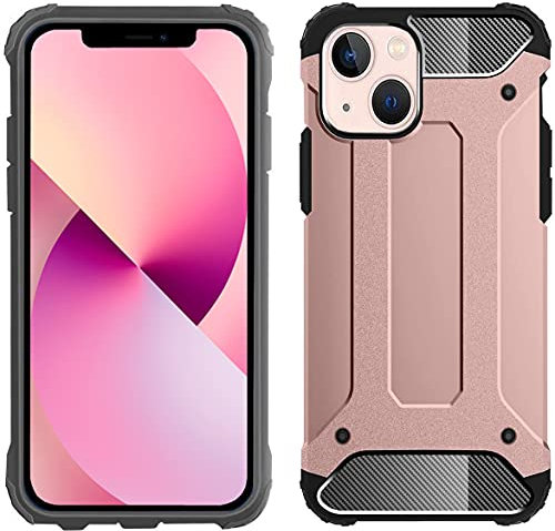 KP TECHNOLOGY iPhone 13 Mini Case Rugged Tough Dual Layer Heavy Duty Armour Defender Hard Shockproof Case for iPhone 13 Mini 5.4 (ROSE GOLD)