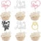 Gyufise 24 Stück mehrfarbige Glitzer He Asked She Said Yes, Cupcake-Topper mit Diamant-Ring, Herz-Kuchenplektren für Hochzeit, Verlobung, Party, Tischdekoration