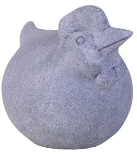 IDYL Moderne Skulptur Figur Sandsteinguss Hahn | wetterfest |grau | 22x15x18cm | Dekoration für Wohnbereich und Garten