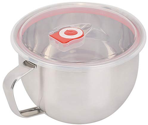 Ramen Bowl with Lid Handle, Stainless Steel Pasta Noodles Bowl Salad Bowl 1.1L Anti Scalding Soup Bowl Portable Noodles Cooker Bowl for Noodles, Cereals, Fruits