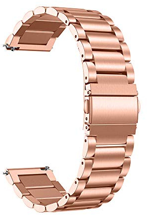 MUENShop 22mm Edelstahl Armband Kompatibel mit Samsung Galaxy Watch 3 45mm Gear S3 Classic/Frontier Armbänder Huawei Watch GT 3/4 46mm Metall Uhrenarmband