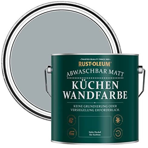 Rust-Oleum Grey Washable Kitchen Wall Paint in Matt Finish - Mineral Grey 2.5L
