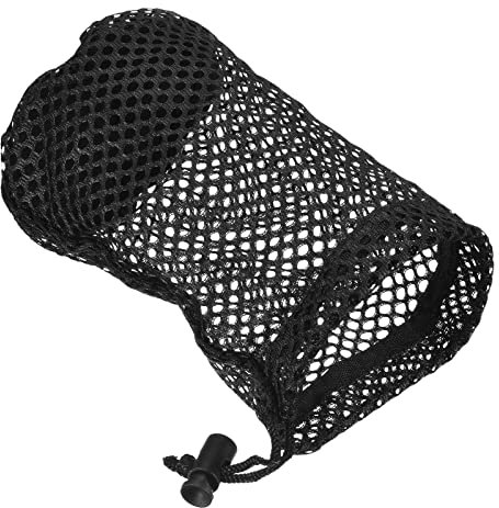 PATIKIL 6.7x 4.3 Golfballtasche Bälle Collector Netztasche 12-16 Ball Mesh Tasche Netzbeutel Kordelzug Nylonsack mit Schnurverschluss für Golf Tennis Ball Schwarz