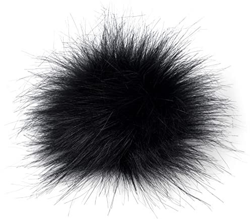 styleBREAKER Kunstfell Bommel für Mützen und Beanies, Fake Fur, Winter Fellbommel 04024161, Farbe:Schwarz
