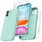 Qasyfanc Funda Compatible con iPhone 11, 2 Pack Cristal Templado y Protección de Cámara, Ultrafina Microfibra Suave TPU Silicona Anti-arañazos Carcas para iPhone 11 6.1 - Verde Menta