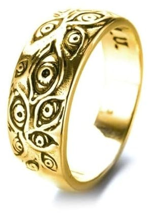 TIANZO Punk Fashion Ringe für Frauen Männer Retro Hip-Hop Persönlichkeitsring Gravierter Dämonenauge Retro Hipster Ring Hohle Kreuzringe